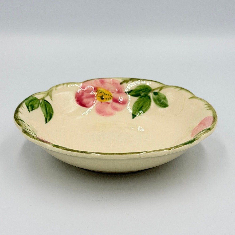 VTG Franciscan Desert Rose Fruit Dessert Bowl California USA Hand Decorated